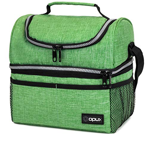 Padded Bubble Grid Waterproof Lunch Bag In Green