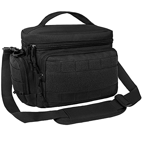 OPUX Lunch Box with MOLLE, Mesh Side Pockets - Insulated Lunch Bag for Men Adult