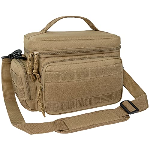 OPUX Men's Insulated Tactical Lunch Bag with MOLLE, Tan