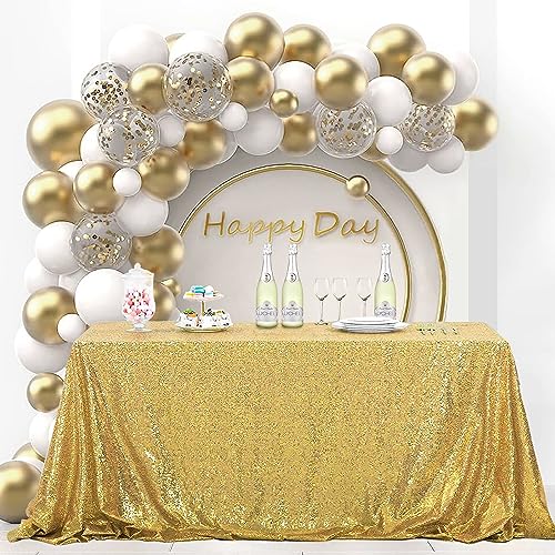 OQSQ Gold Sequin Tablecloth - Sparkle and Elegance for Table Settings