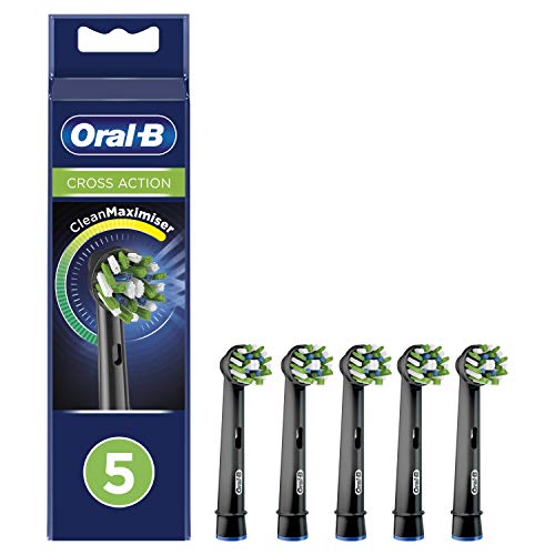 Oral-B Cross Action Replacement Heads, Pack of 5, Black