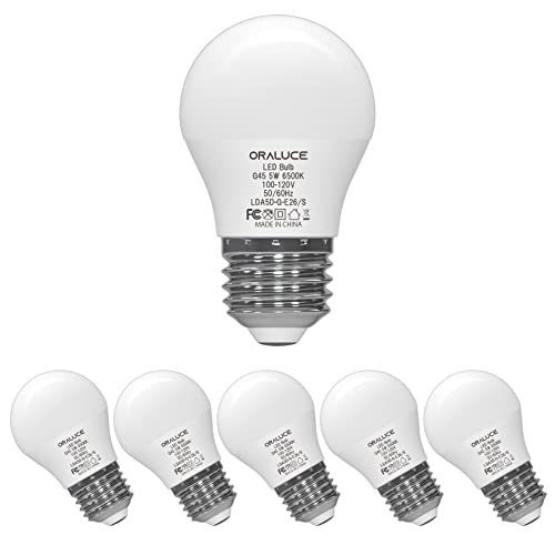 ORALUCE A15 LED Bulb 5W Cool White 6500K, 6 Pack