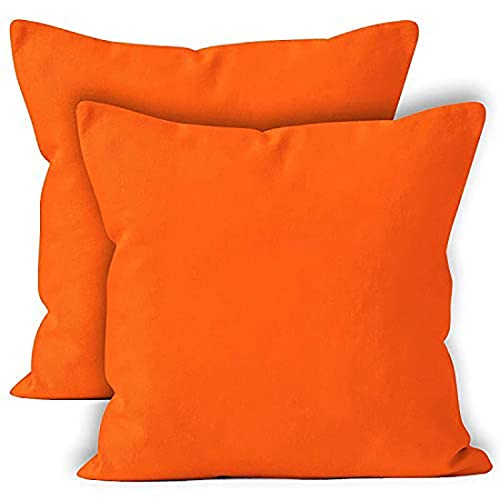 Orange Throw Pillow Cover Set