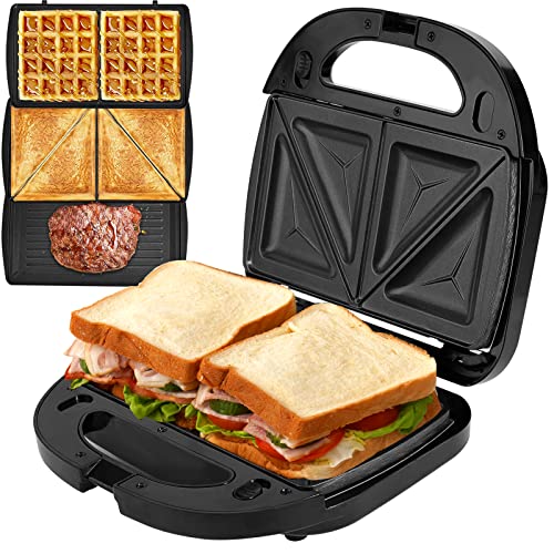 ORFELD 3-in-1 Sandwich Maker, Waffle Maker, Panini Press Grill