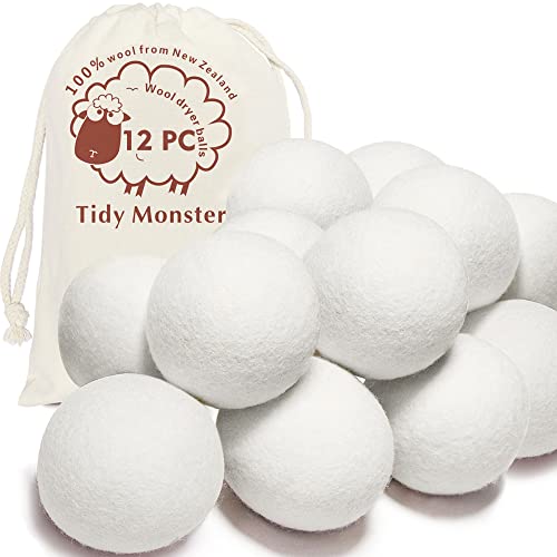 Organic Wool Dryer Balls XL - Chemical Free, Fabric Softener, Reduces Drying Time