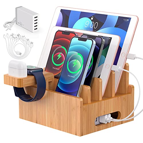 Organize and Charge Multiple Devices with Bamboo Charging Station