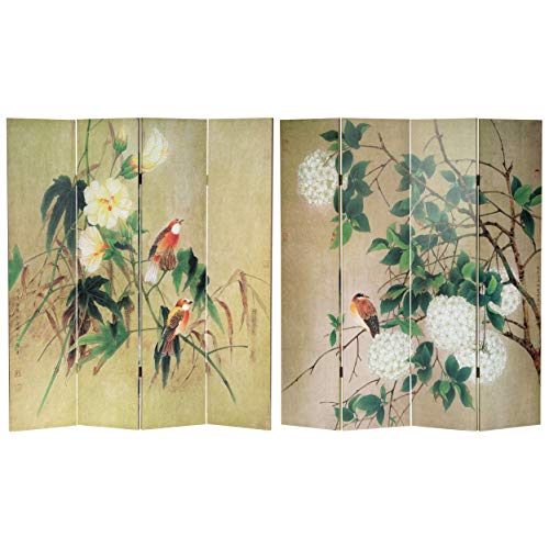 Oriental Furniture Birds in the Trees Canvas Room Divider