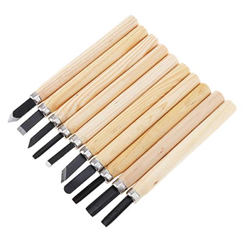 10pc Wood Carving Chisel Set: Carbon Steel Tools for Beginners & Kids