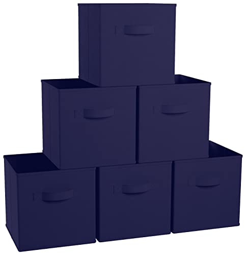 Ornavo Home 6-Pack Foldable Storage Bins Navy