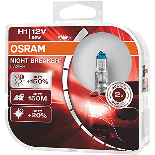 OSRAM NIGHT BREAKER LASER H1: 150% More Brightness Halogen Headlamp