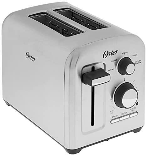 Oster Electric Can Opener with Knife Sharpener, Stainless Steel & 2-Slice  Toaster with Advanced Toast Technology, Stainless Steel