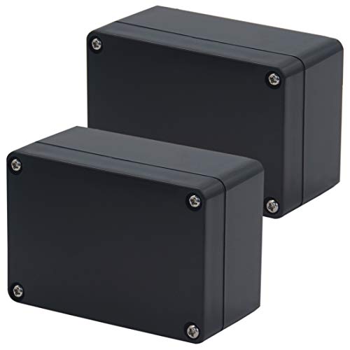 Otdorpatio 2 Pack Project Box ABS Plastic Black Electrical Boxes