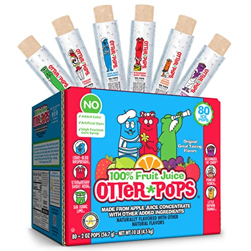 Otter Pops 100% Fruit Juice Ice Bars, Original Flavors (80ct)