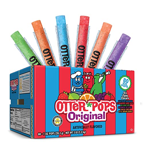Otter Pops Freezer Ice Bars, Fat Free Ice Pops, Original Flavors (80-1 oz pops)