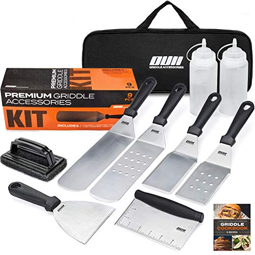 OUII Flat Top Griddle Accessories Set - 9 Pieces with Carry Bag