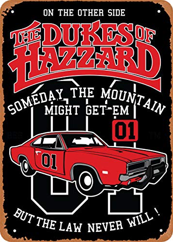 Dukes of Hazzard Movie Cars Vintage Metal Sign - 8 x 12 Inches