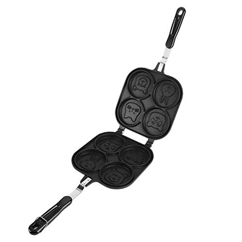 Oumefar 4-Hole Double Sided Waffle Maker for Gas Stove Snack