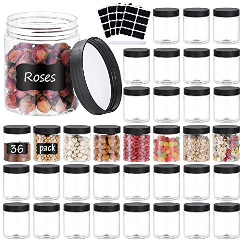 12-pack 8oz/250ml reuseable small plastic freezer storage container jars  with screw lid for food kids baby lunch snacks slime cup |Sturdy  Plastic|BPA