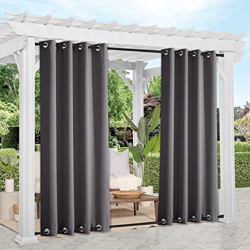 Outdoor Curtains: NICETOWN 2 Panels Grey Blackout