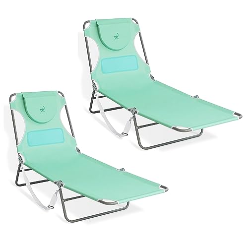 Outdoor Lightweight Folding Adjustable Reclining Beach Chair (2 Pack)