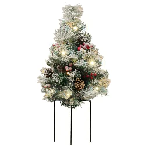 Outdoor Mini Christmas Tree with Lights & Decorations