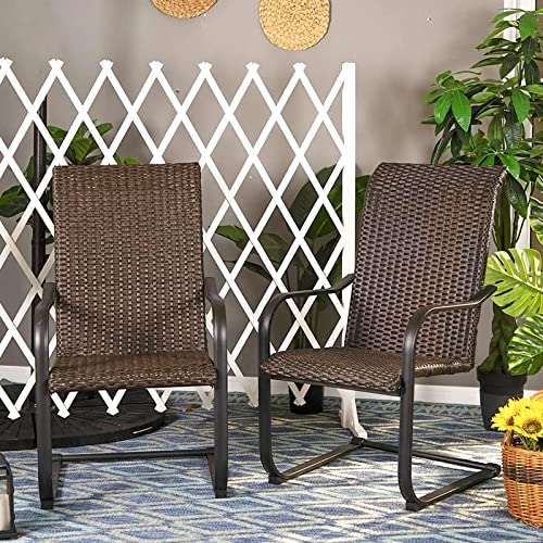 Outdoor Patio C Spring Rattan Chairs Set