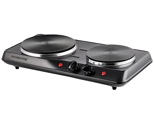 Hot Plate, CUSIMAX 1800W Double Burner, Cast Iron Hot Plates, Electric  Cooktop, Hot Plate Cooking Portable Electric Double Hot Plate, Stainless  Steel Countertop Burner, Easy to Clean, Blue 