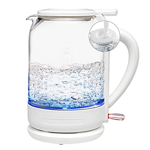 OVENTE 1.5L Electric Glass Kettle with ProntoFill Tech