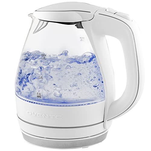 OVENTE Glass Electric Kettle 1.5 Liter - Fast Boiling Countertop Heater