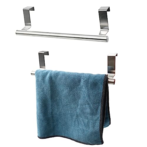 Stainless Steel Over Door Towel Rack for Kitchen/Bathroom 2 Pack