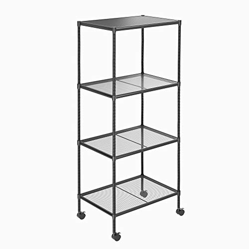 OVICAR 4-Tier Adjustable Wire Storage Shelves with Wheels