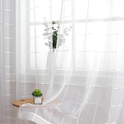 OVZME Sheer Curtains for Bedroom Living Room