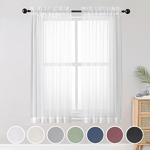OWENIE Sheer White Curtains - Lightweight and Stylish