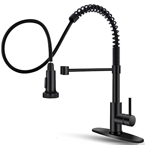 OWOFAN Black Kitchen Faucet with Pull Down Sprayer
