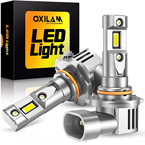 OXILAM 9005 LED Bulbs 16000LM 500% Brighter 1:1 Size 6500K White, HB3 LED Light Bulb Wireless Plug and Play