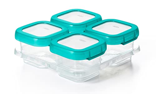 OXO Tot Baby Blocks Freezer Storage Containers Teal (4 Oz)
