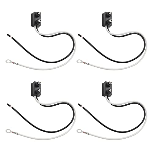 Oyviny 4PCS 2 Wire Pigtail Harness, 10" Long Trailer Light Connector