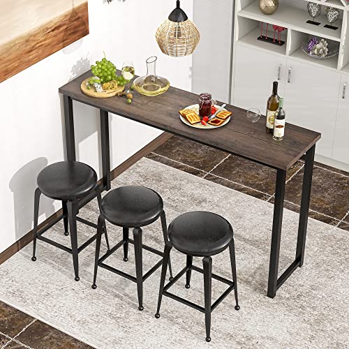 P PURLOVE 4 Piece Modern Pub Table Set