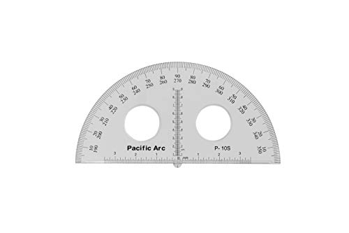 Pacific Arc's 10 Inch Plastic Protractor Clear Ruler