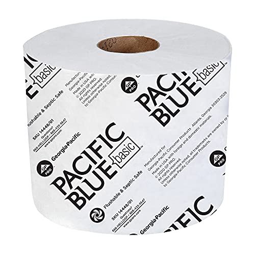 Pacific Blue 1-Ply Toilet Paper (formerly Envision); 500 Sheets Per Roll