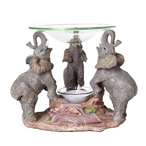 Lucky Elephants Scented Oil Warmer Diffuser Figurine