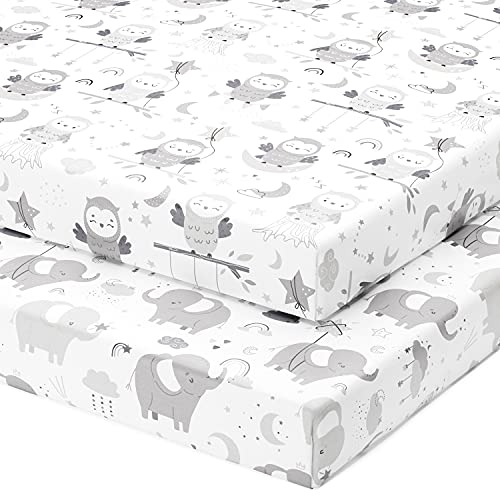 Joey + Joan Pack n Play Sheets: 100% Jersey Cotton, 2 Pack, Boys & Girls