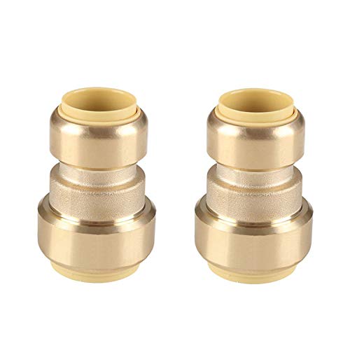 (Pack of 2) Push Fit Reducing Coupling - Convenient Plumbing Fitting for Copper, Pex, CPVC