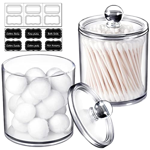Pack of 2 Qtip Dispenser Apothecary Jars