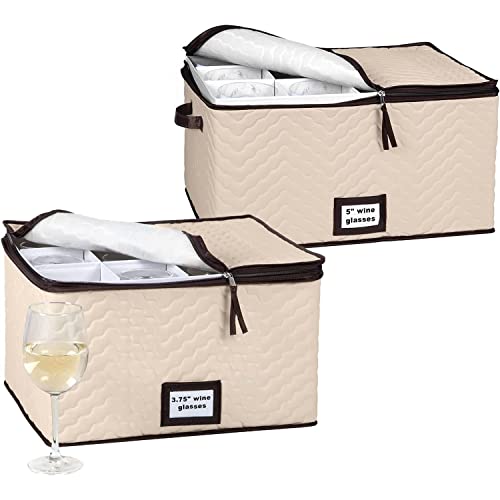 Pack of 2 Wine Glass Storage with Dividers