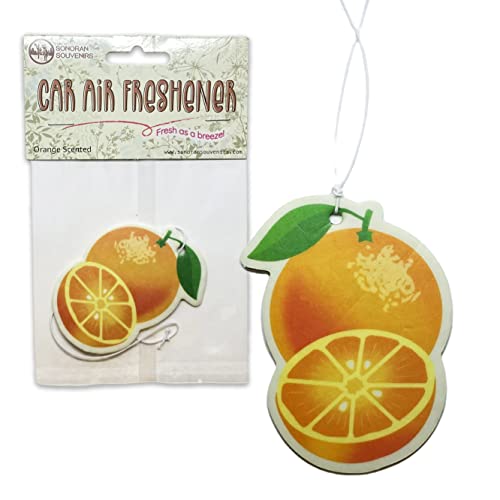 Sonoran Souvenirs Fruity Fruit Car Air Fresheners - Pack of 3 (Orange)