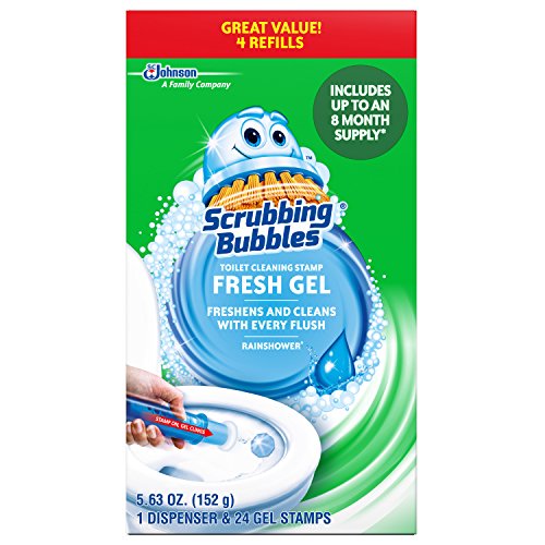 Scrubbing Bubbles Toilet Cleaning Gel Starter Kit, Glade Rainshower - 24 count