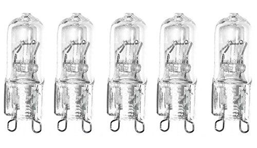 (Pack of 5) 75W G9 75 Watt Clear T4 Halogen Bulb