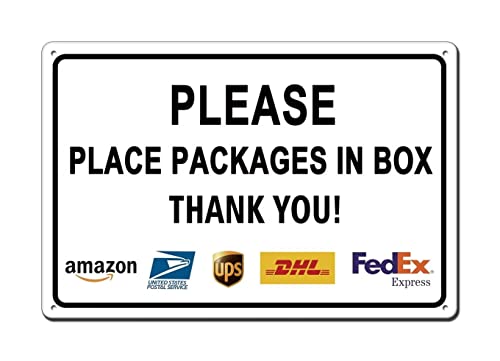 Package Delivery Sign - Indoor/Outdoor Metal Sign for Home and Business