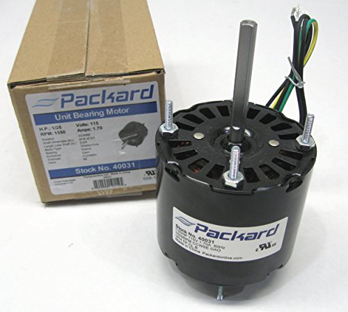 Packard Electric Fan Motor 40031 1/25 HP 1550 RPM 115 Volts (UE-31)